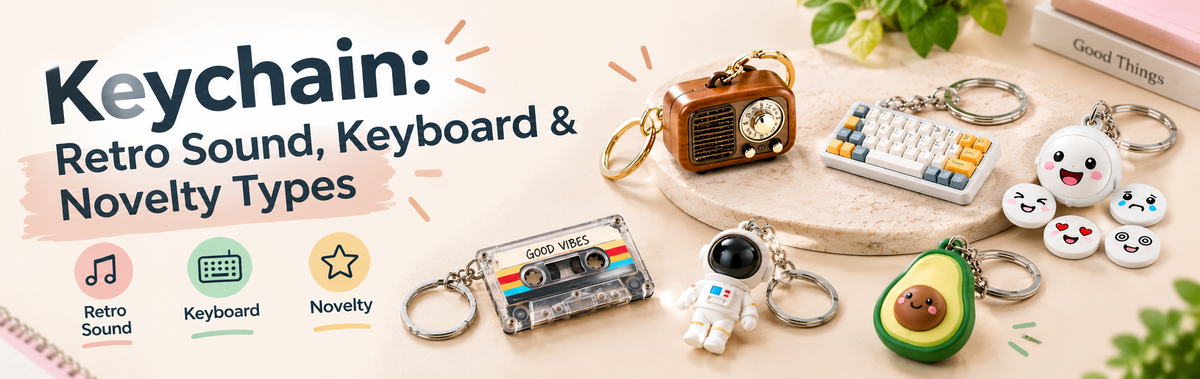 Keychain: Retro Sound, Keyboard & Novelty Types