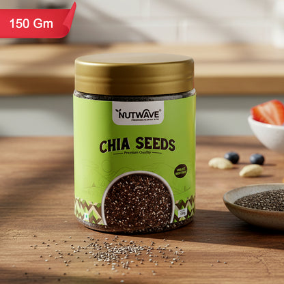 Nutwave Premium Quality Chia Seeds – Healthy Superfood for Daily Nutrition (150 gm)