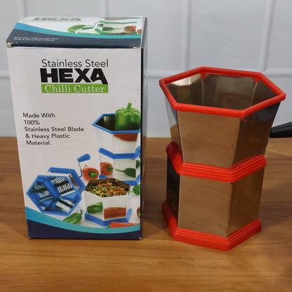 Manual Hexa-Style Hand-Operated Chilli Cutter (1 Pc)