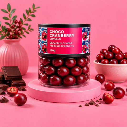 Oracle Choco Cranberry Dragees,Tangy & Smooth Chocolate Coated 120g