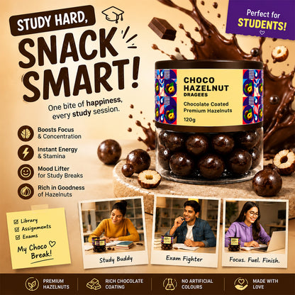 Top view of crunchy hazelnuts wrapped in smooth chocolate, ready to enjoy