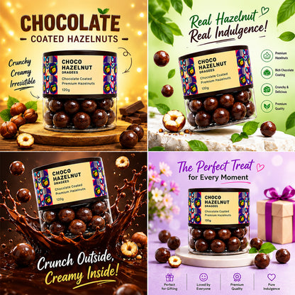 Assorted Oracle Choco Hazelnut Dragees presented on a festive platter