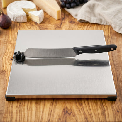 Stainless Steel 2 In 1 Cutting and Chopping Board with Built In Knife (1 Set)