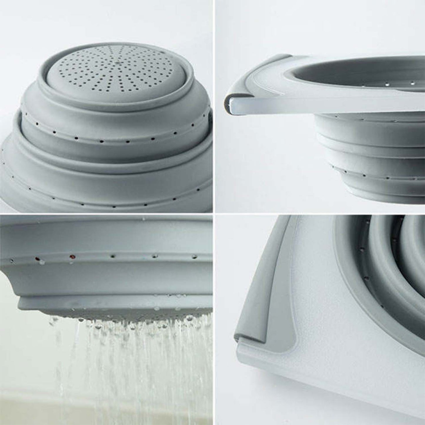 2 in 1 Over-Sink Cutting Board with Built-In Collapsible Strainer (50 x 28 Cm)