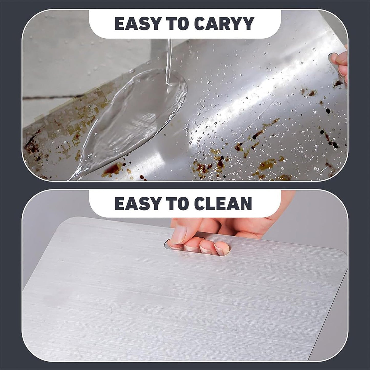 Stainless Steel Vegetable & Fruit Cutting Chopping Board (31×20 Cm / 1 Pc)