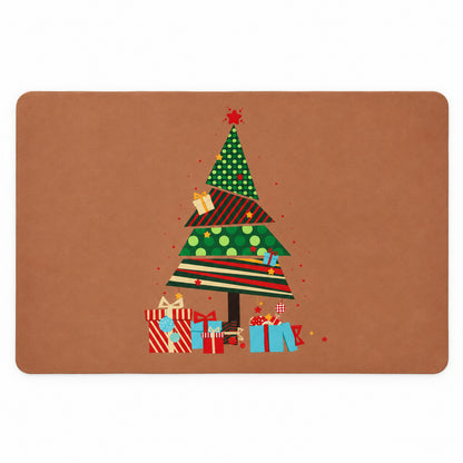 Christmas Tree and Gifts Floor Mat, Absorbent Anti-Slip Rug (1 Pc, 60x40 Cm)