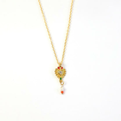 Elegant Heart Motif Pendant Necklace with Chain for Women