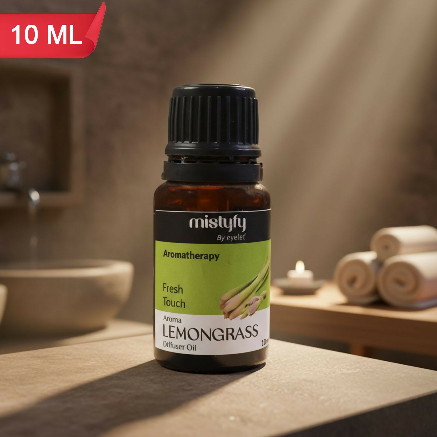 Eyelet Lemongrass Aroma Diffuser Oil & Fresh Touch Aromatherapy Oil (10ml)