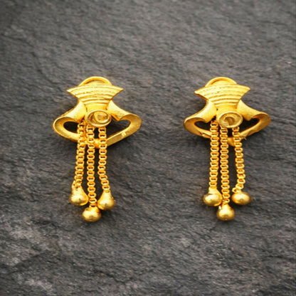 Elegant Golden Drop Earrings for Women & Girls | Lightweight Stylish Party Wear Earrings