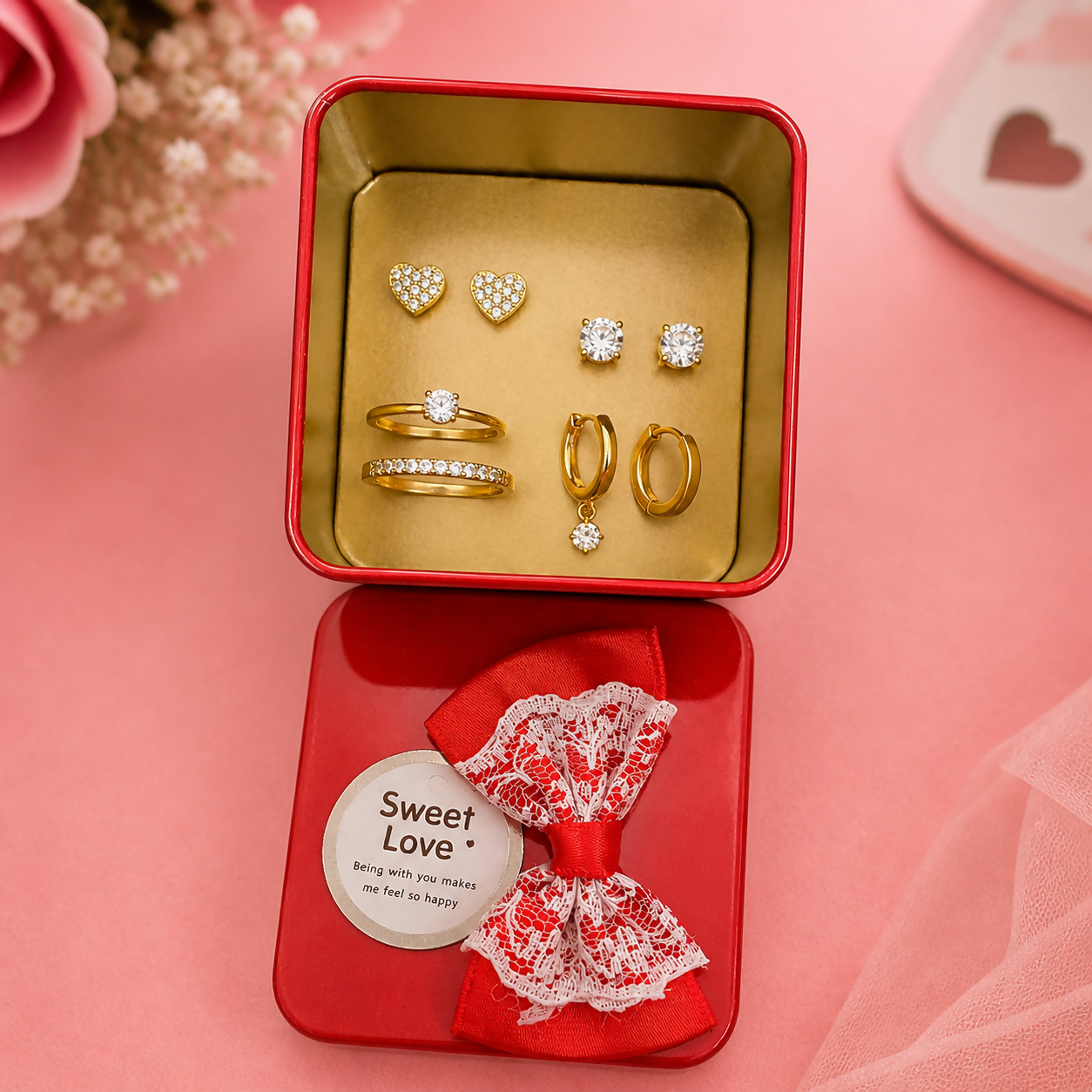 Compact metal gift box for jewelry and small items