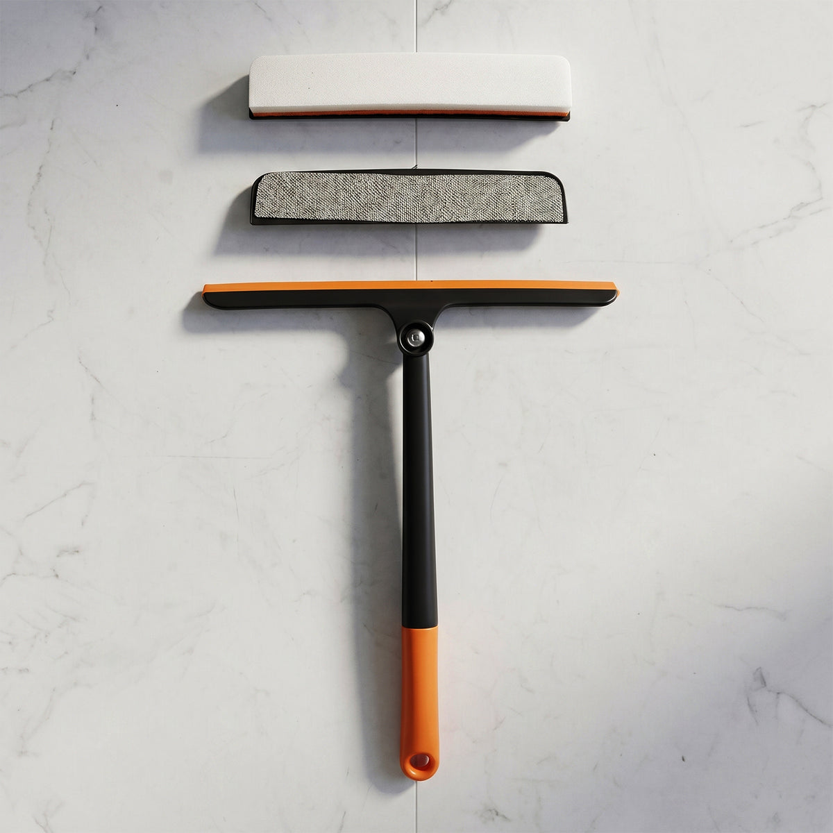 Versatile squeegee for cleaning car windshields, windows, and bathroom tiles