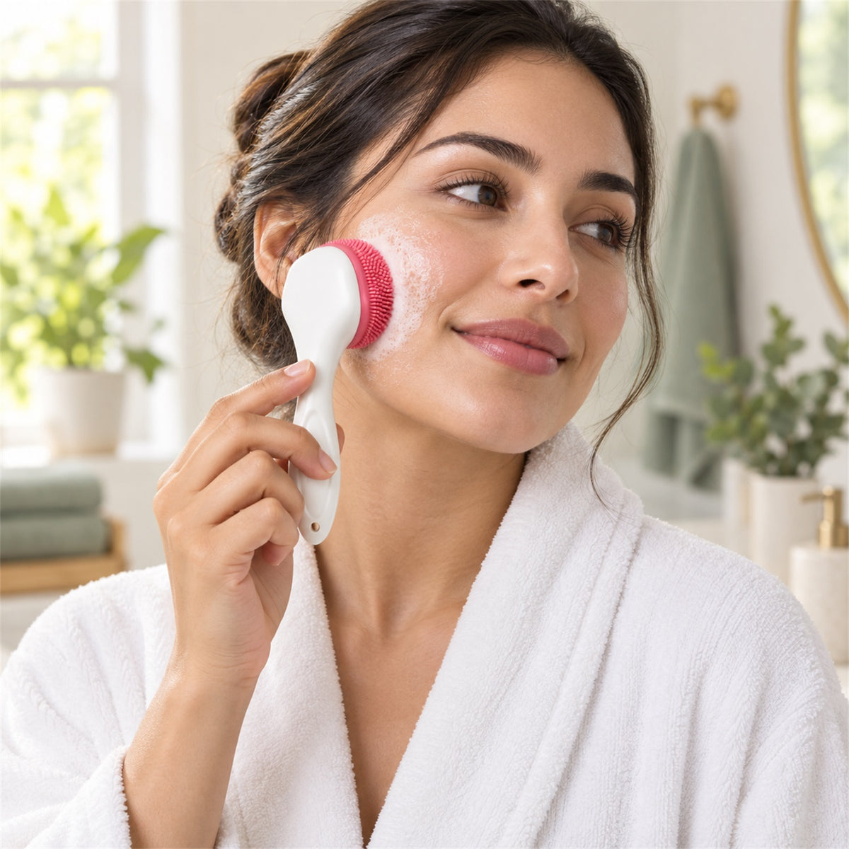 Silicone Face and Body Scrubber, Soft Exfoliating Bath Cleansing Brush (1 Pc)