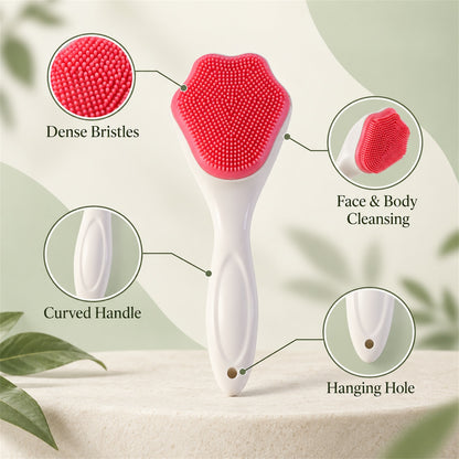 Silicone Face and Body Scrubber, Soft Exfoliating Bath Cleansing Brush (1 Pc)