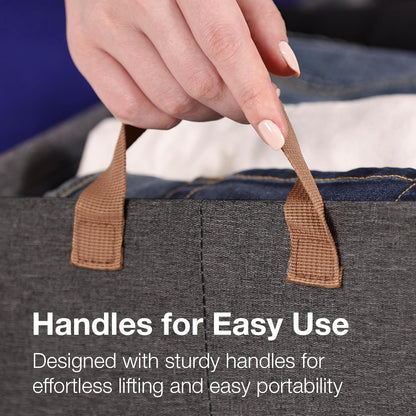 Foldable Cloth Storage Basket with Handle, Collapsible Clothes Organizer (1 Pc / 47x28 Cm)
