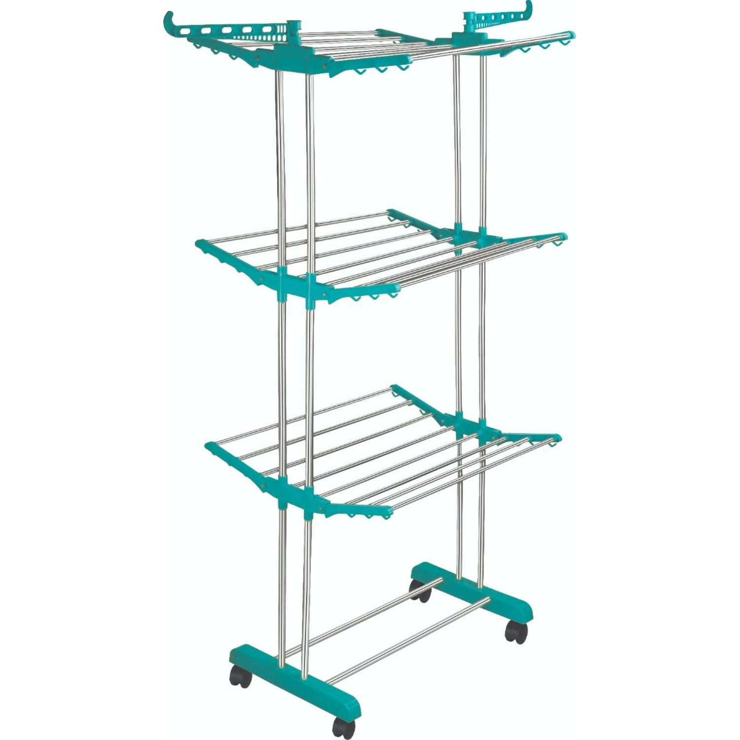 Foldable Cloth Drying Stand with Wheels | Multi-Layer Heavy Duty Clothes Rack for Indoor & Outdoor Use