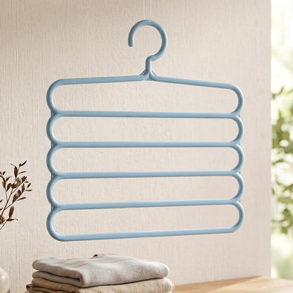 Small 5 in 1 Plastic Hanger Multi Layer Trouser Pant Organizer (1 Pc)