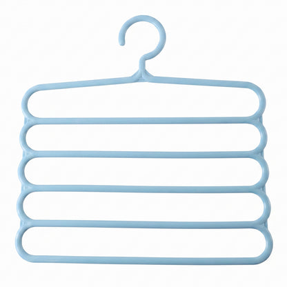 Small 5 in 1 Plastic Hanger Multi Layer Trouser Pant Organizer (1 Pc)