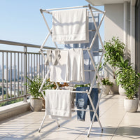 Metal Foldable Clothes Drying Rack Three Tier for Travel Use (1 Pc)