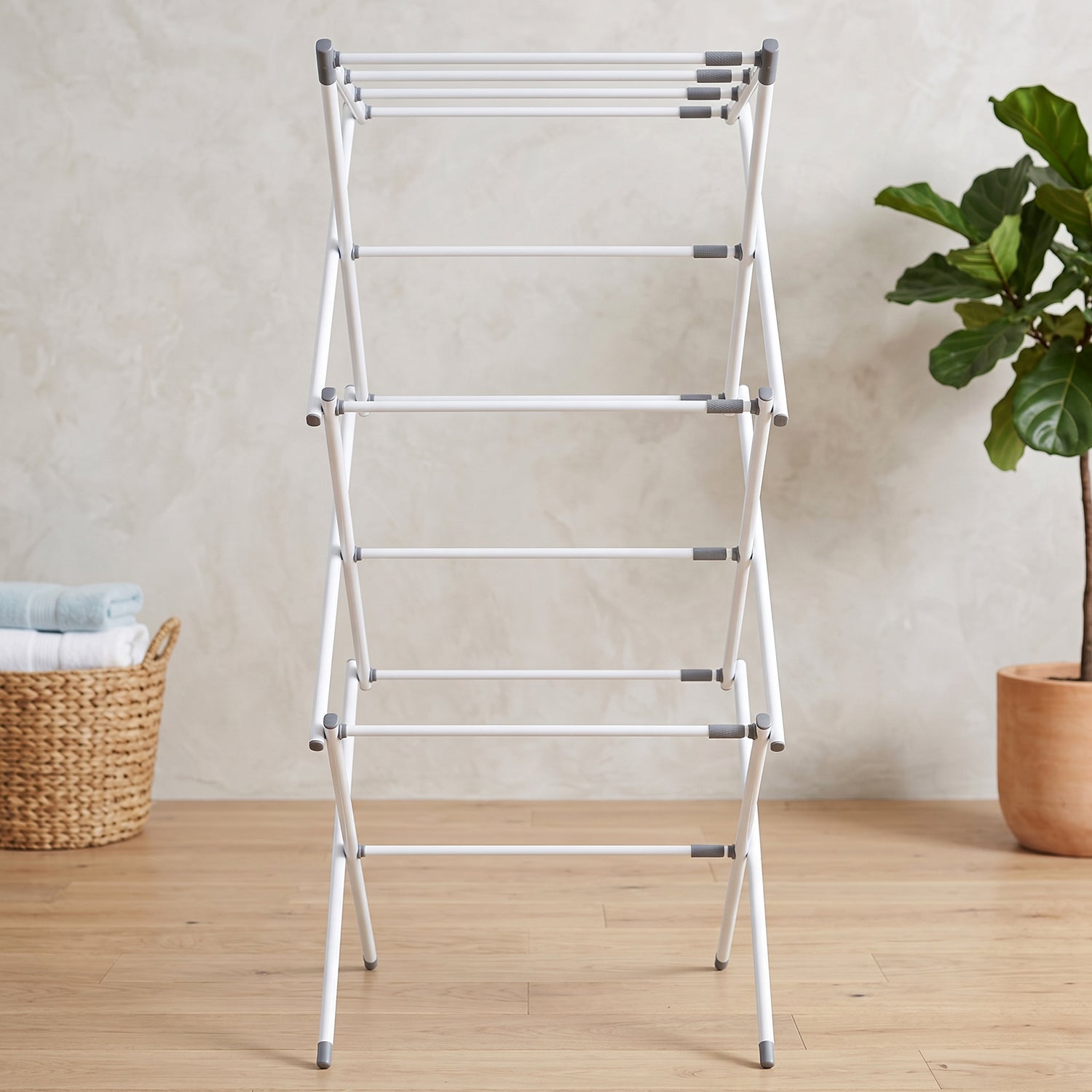Metal Foldable Clothes Drying Rack Three Tier for Travel Use (1 Pc)