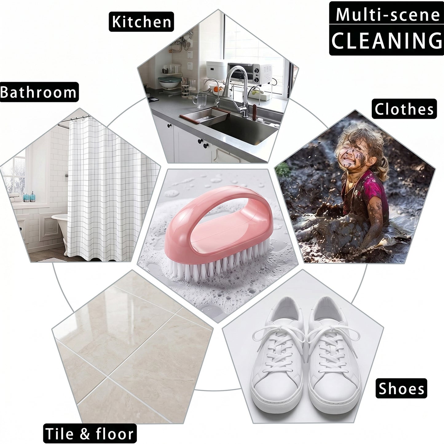 Top view of multi-purpose cleaning brush