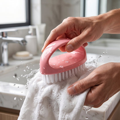 Green multi-purpose cleaning brush for household use