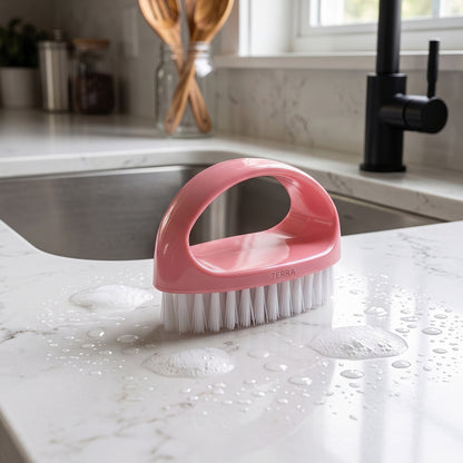 Clothes washing scrub brush with grip