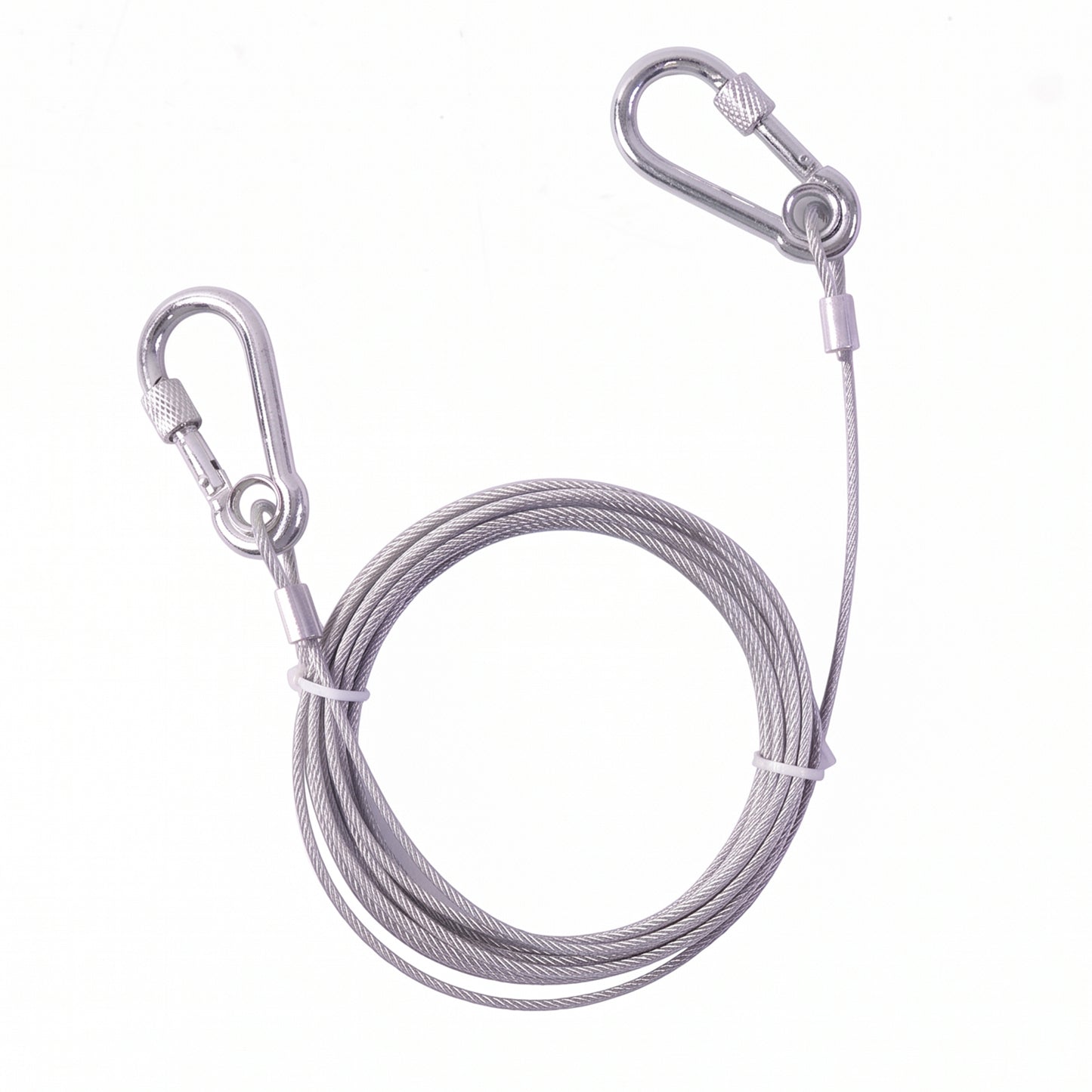 Heavy duty steel clothesline demonstrating its capacity to hold substantial items without sagging.