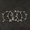Silver Tone Traditional Kashmiri Bangles Set with Charm Design for Women