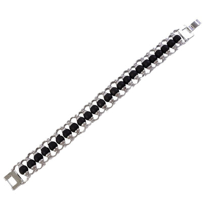 Stylish Karungali Black Bead Silver plated Chain Bracelet for Men Trendy Designer Wrist Wear