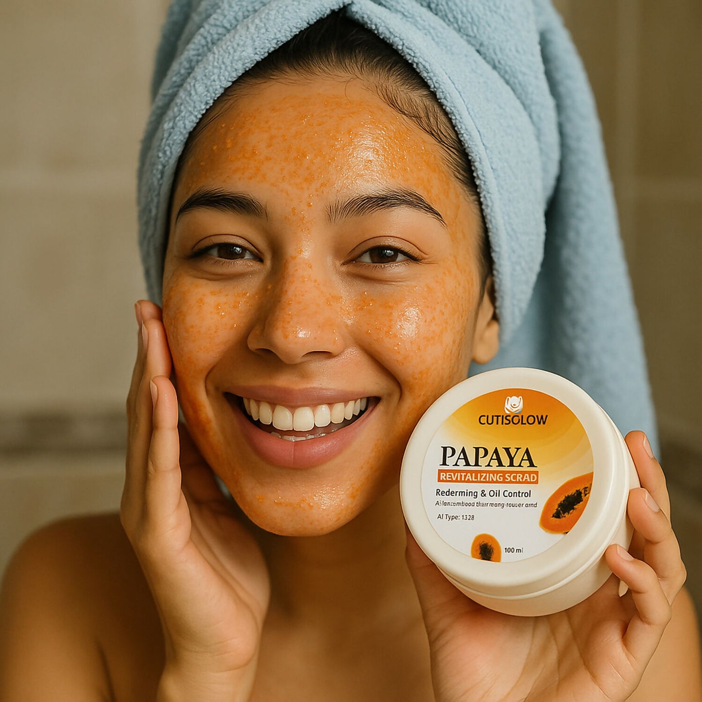 Eyelet Papaya Revitalizing Scrub – Exfoliating Face & Body Scrub for Oil Control, Dead Skin Cell Removal & Smooth Polished Skin (100ml)