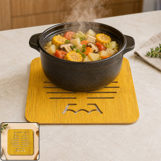 Square Wooden Trivet Mat