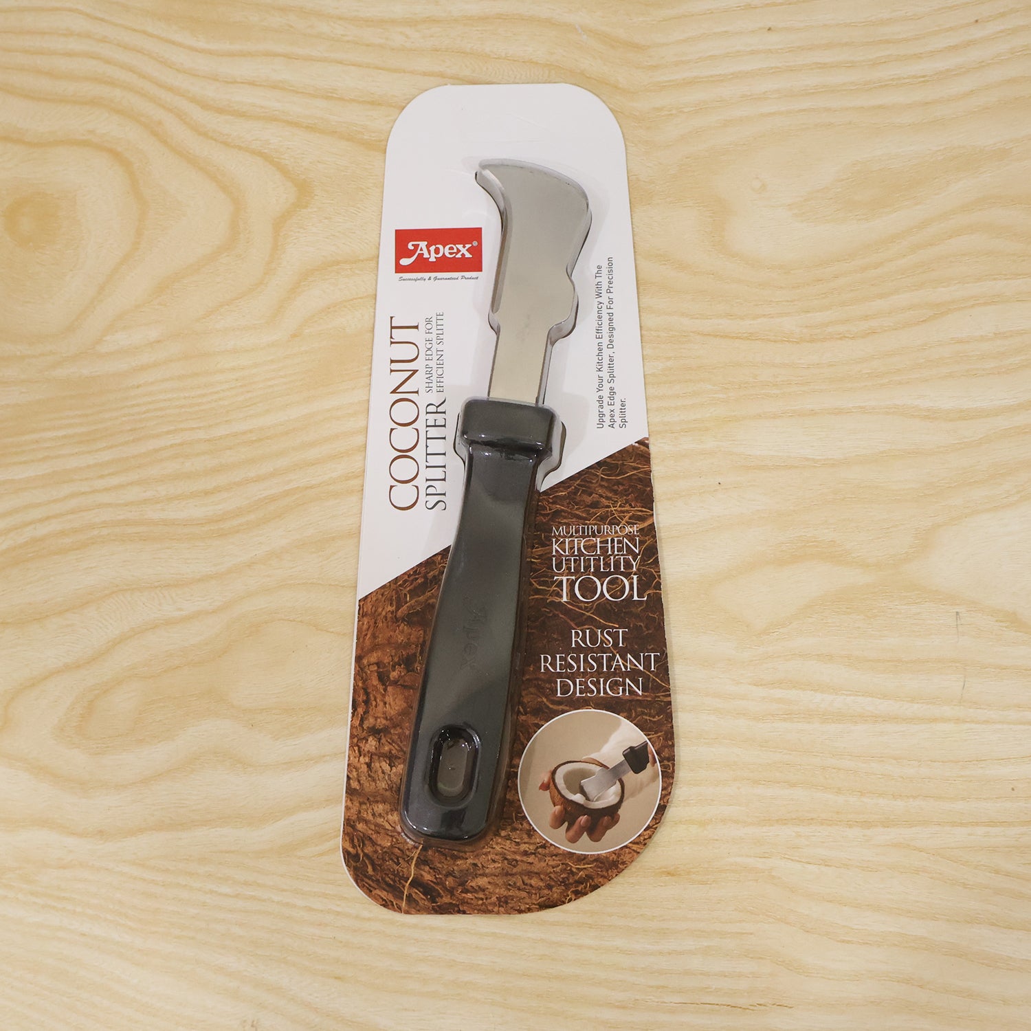 Apex Coconut Meat Removal Tool with Steel Blade and Grip Handle (1 Pc)