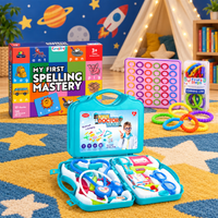Kids Educational Learning Combo – Spelling Puzzle, Doctor Play Set & Colourful Linking Rings