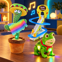 Kids Fun Toy Combo – Light-Up Frog Toy, Duck Climbing Track & Cactus Character Toy