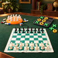 3-in-1 Classic Board Game Combo – Chess, Tic Tac Toe & Peg Solitaire Game Set