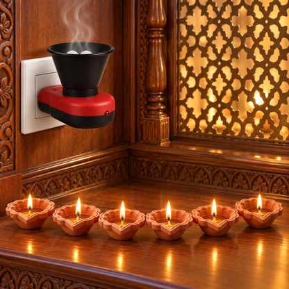 Divine Electric Kapoor Diffuser & 6-Piece Diya Set