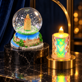 Elegant Snow Globe & LED Crystal Candle Light Home Décor Gift Set