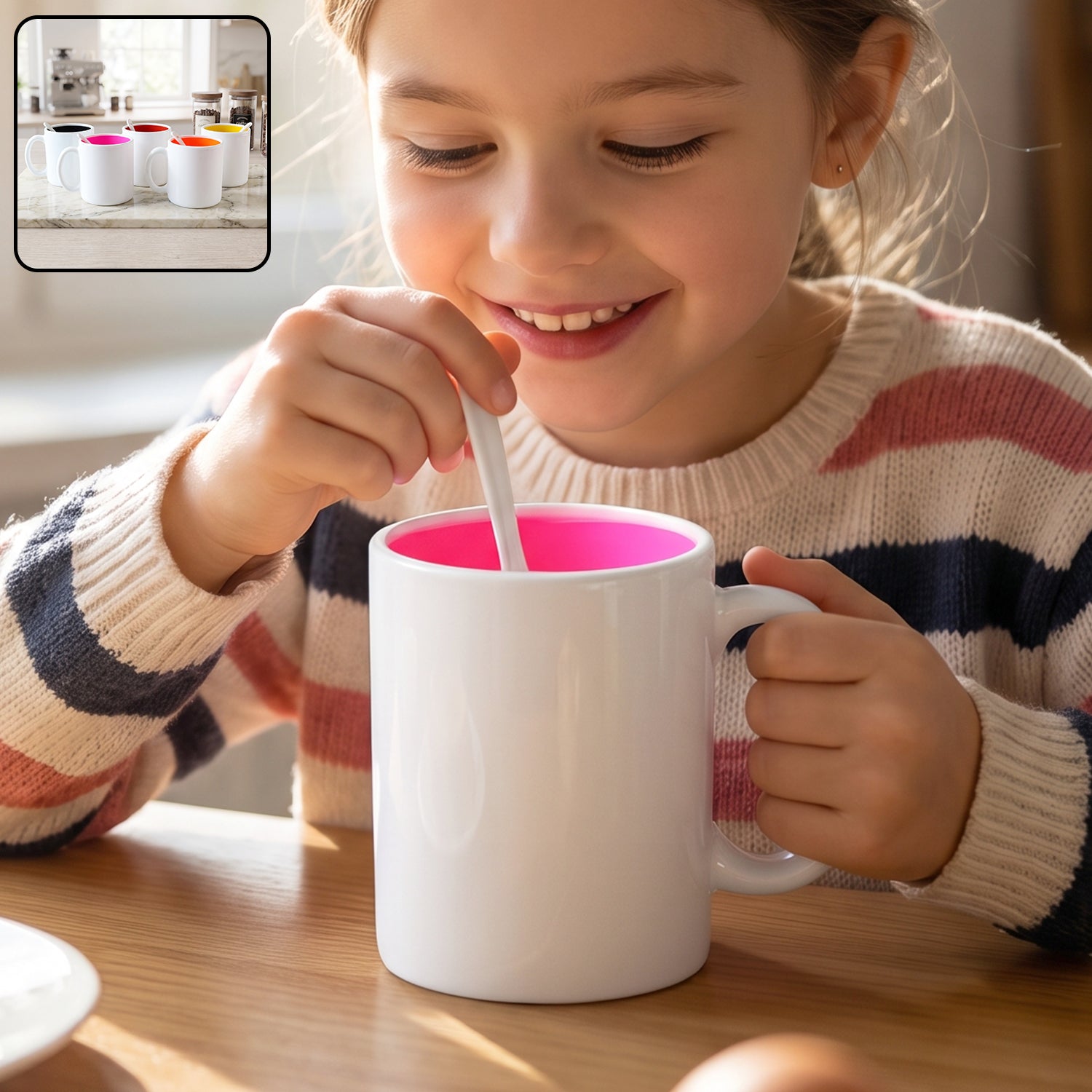 Coffee Mug with Spoon – Designer, Lead-Free Ceramic | Tidy Table