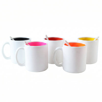 Coffee Mug with Spoon – Designer, Lead-Free Ceramic | Tidy Table