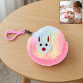 Cute Bunny Design Rainbow Fur Mini Coin Purse Keychain – Compact & Stylish for Kids