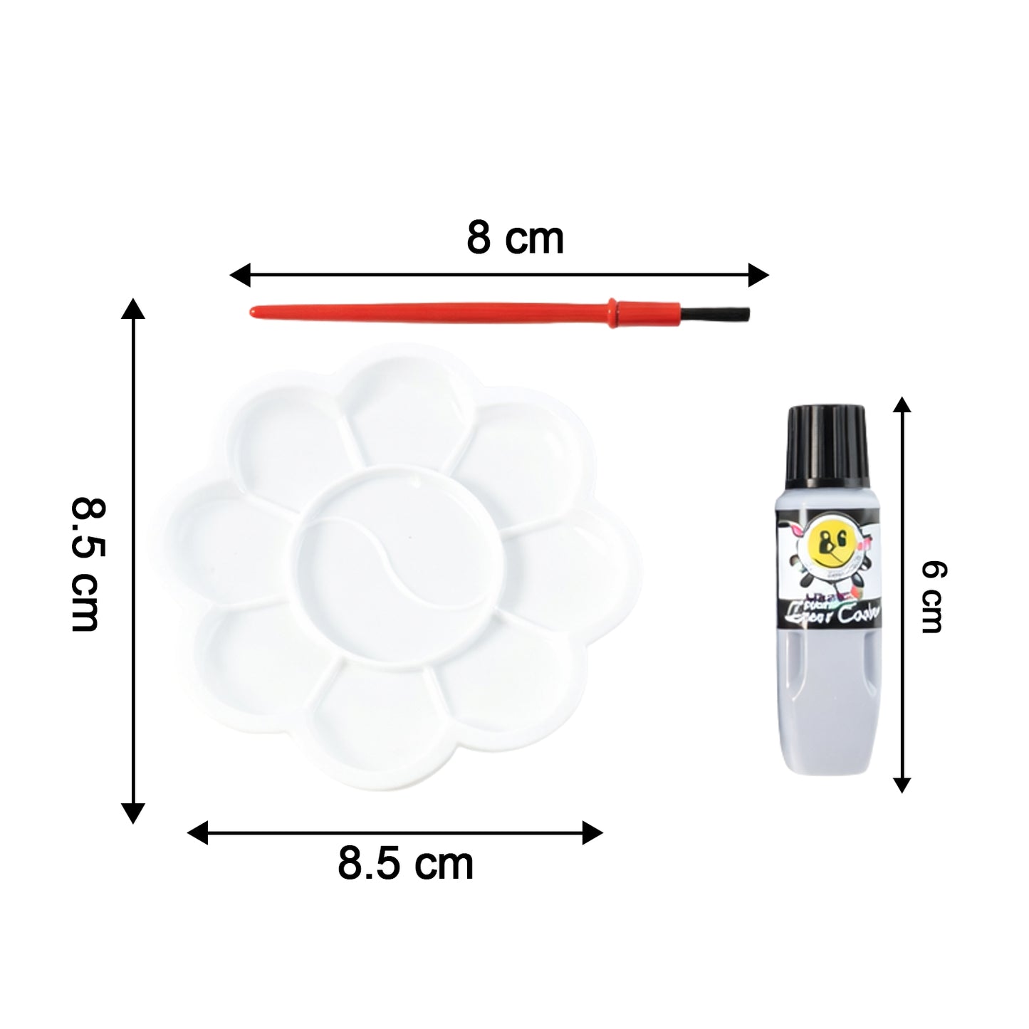 Kids Water Colour Painting Set with Brush & Mixing Palette (1 Set)