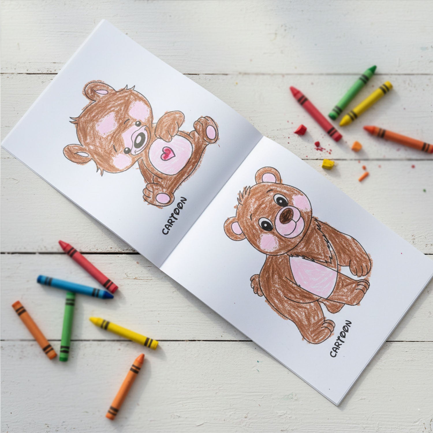 Variety of themed pages in kids colouring books