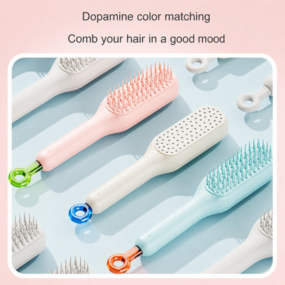 Self Cleaning Massage Comb Detangling Hair Brush for Scalp (1 Pc)