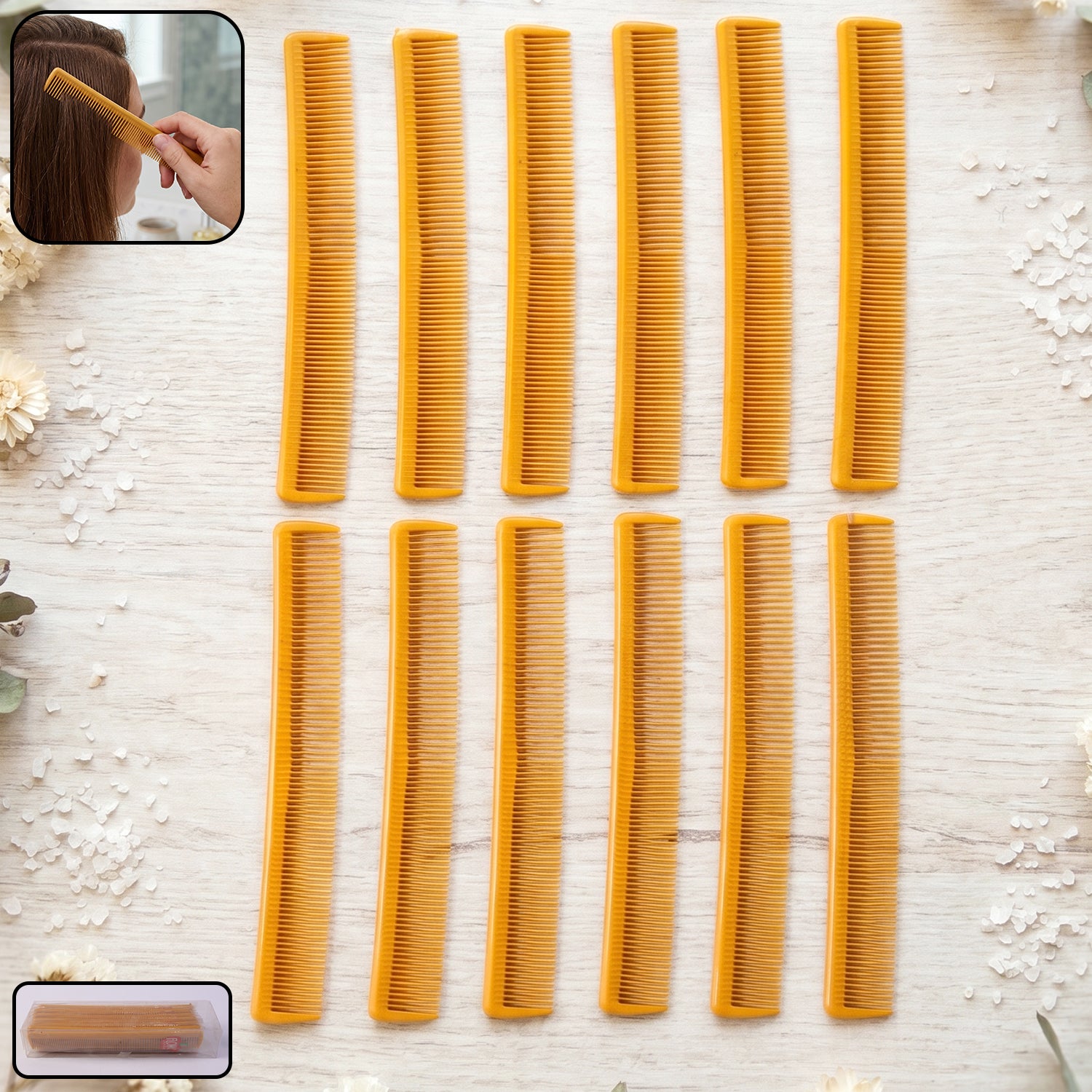 12 Pc Set, Premium Quality Plastic Hair Comb