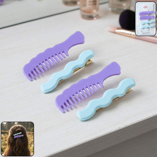 Comb shaped hair clips set for girls