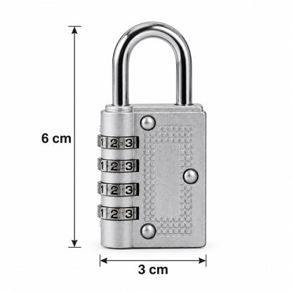 4 Digit Combination Padlock Resettable Number Lock for Luggage and...