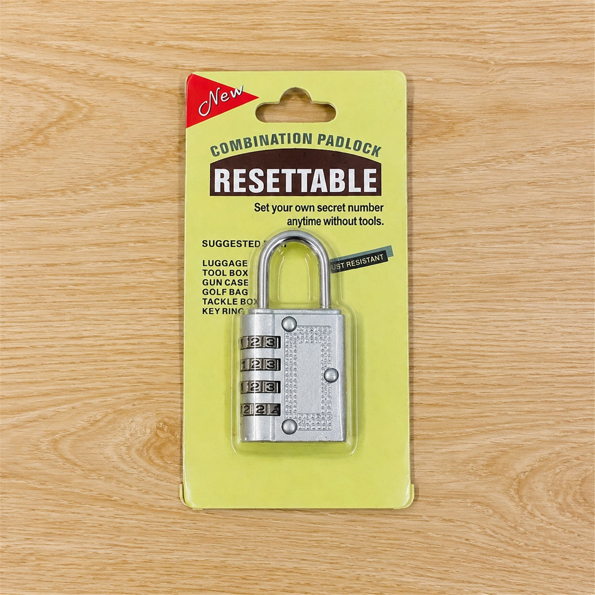 4 Digit Combination Padlock Resettable Number Lock for Luggage and...