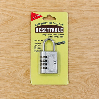 4 Digit Combination Padlock Resettable Number Lock for Luggage and...