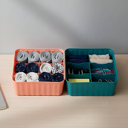 Square Organizer Box with 6 Compartments (Set of 2)