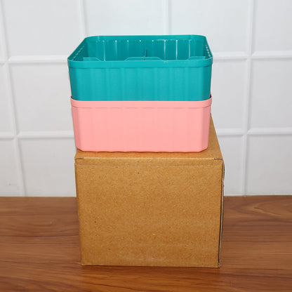 Square Organizer Box with 6 Compartments (Set of 2)